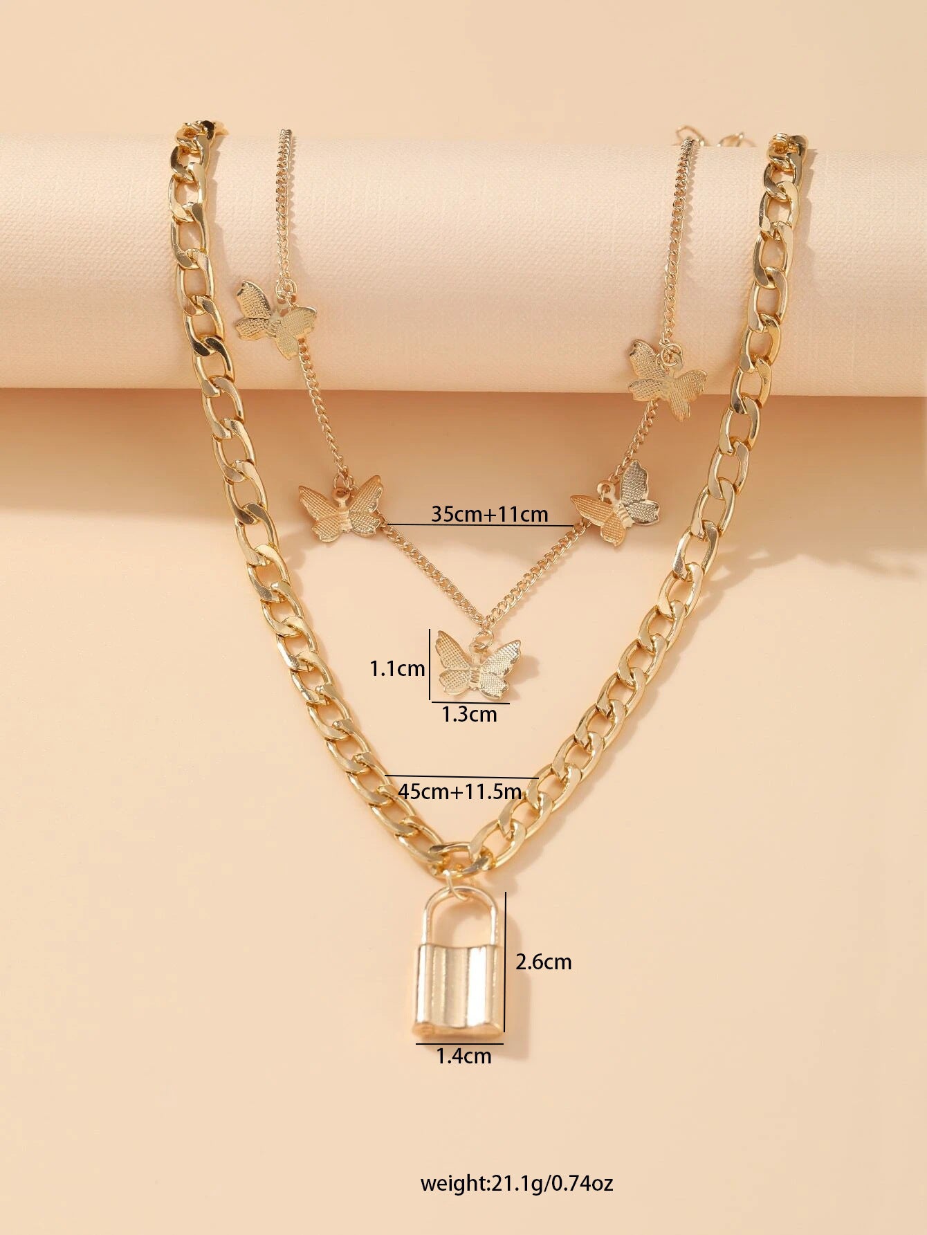 Golden Butterfly Pendant Necklace For Women