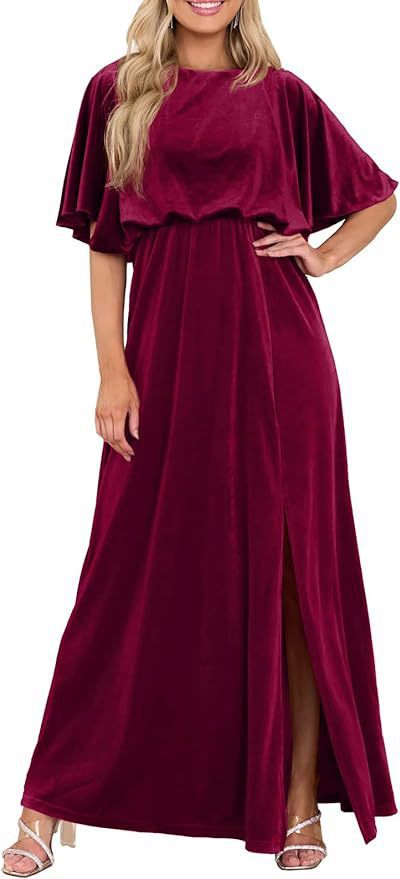 Women's Split Lotus Leaf Sleeve Dress