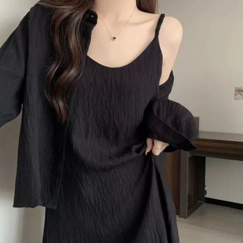 Black Camisole Summer Long Dress Fashion