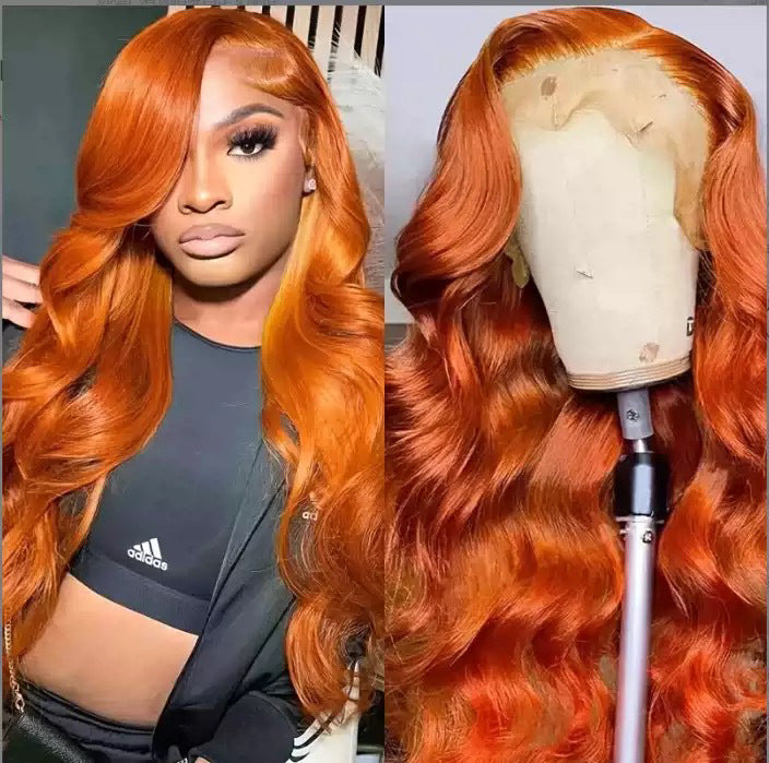 Piano Color Wig Front Lace Big Wave Curly Wig