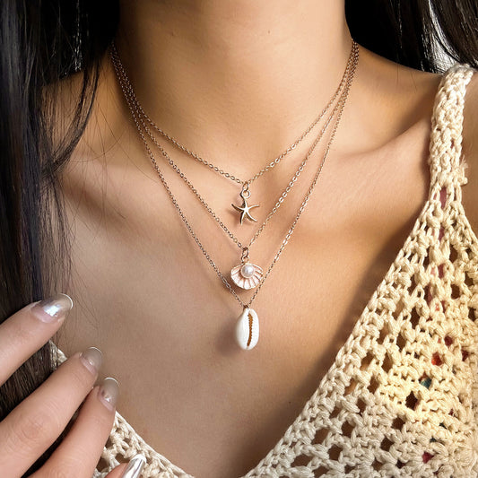 European And American Necklace Beach Style Starfish Shell Pendant