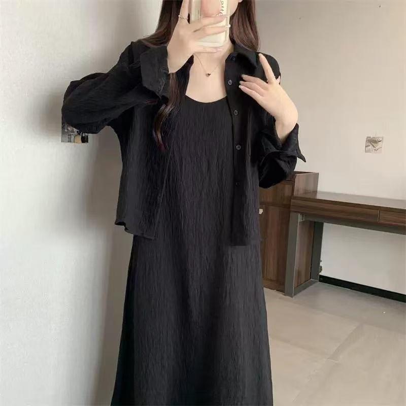 Black Camisole Summer Long Dress Fashion