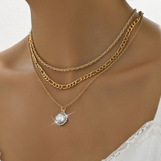 Multi-layer Pendant Necklace Fashion Women's Accessories Hemp Flowers Chain