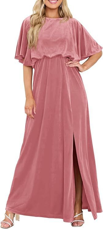 Women's Split Lotus Leaf Sleeve Dress