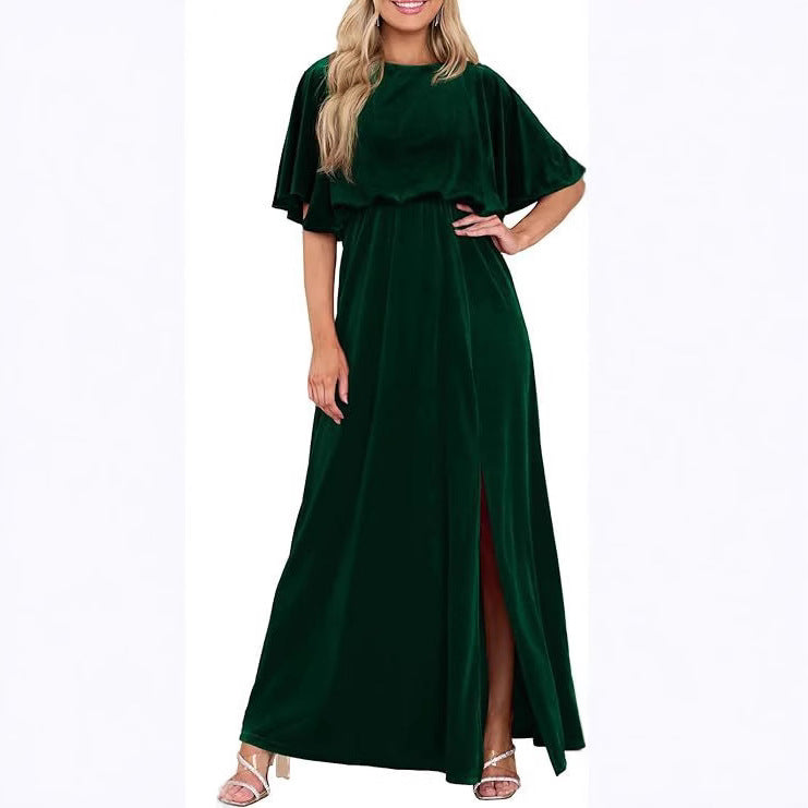 Women's Split Lotus Leaf Sleeve Dress